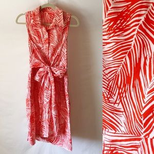 Orange and White Shirt Dress